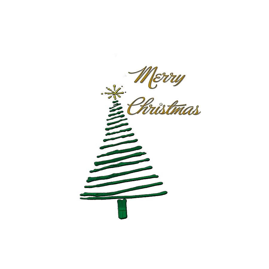 Merry Christmas Tree Digital Art by Judy Hall-Folde