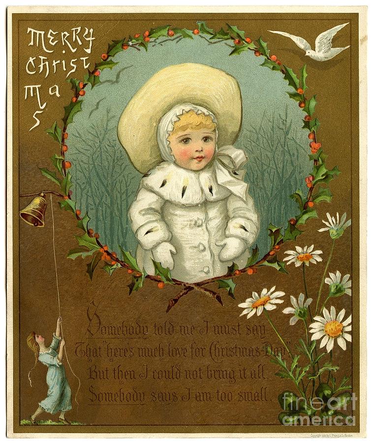 Merry Christmas vintage Painting by Vintage Collectables