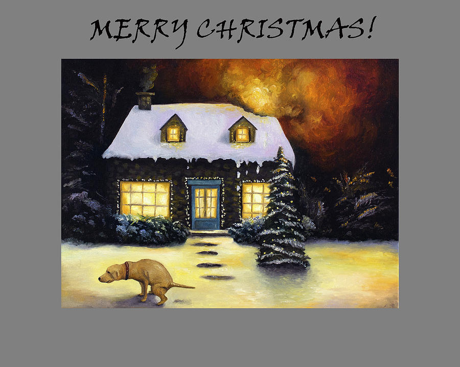 Dog Painting - Merry Christmas with Kinkades Worst Nightmare by Leah Saulnier The Painting Maniac