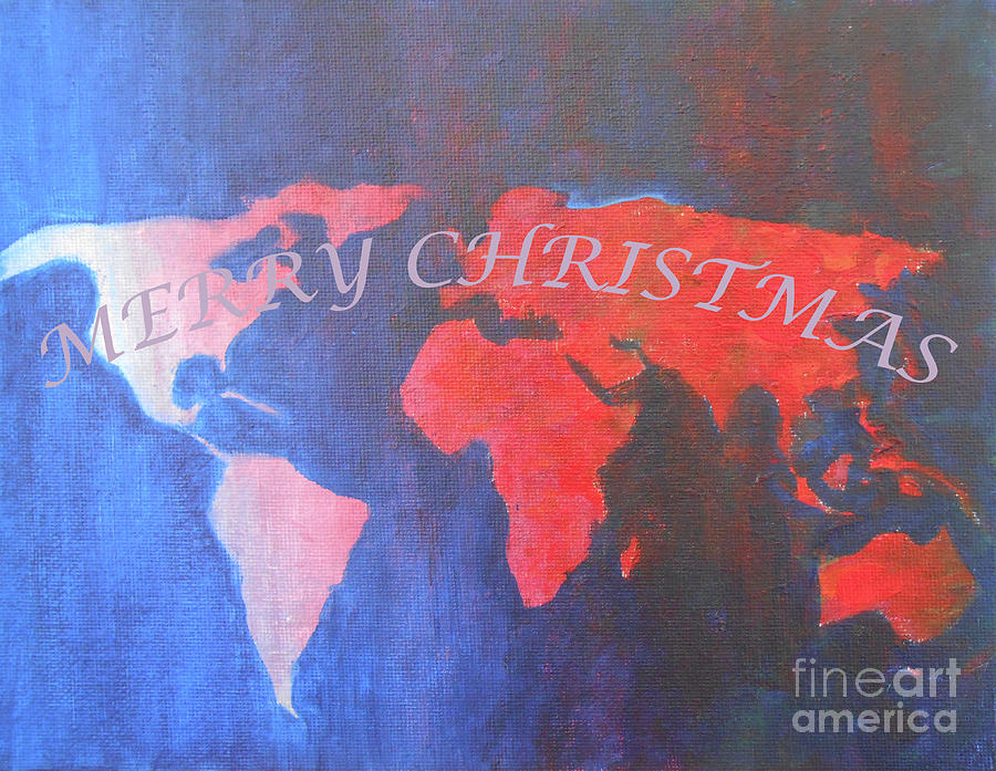 Merry Christmas World 2 Mixed Media by Jane See