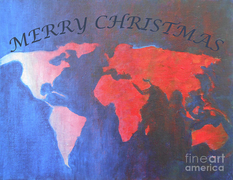 Merry Christmas World Mixed Media by Jane See