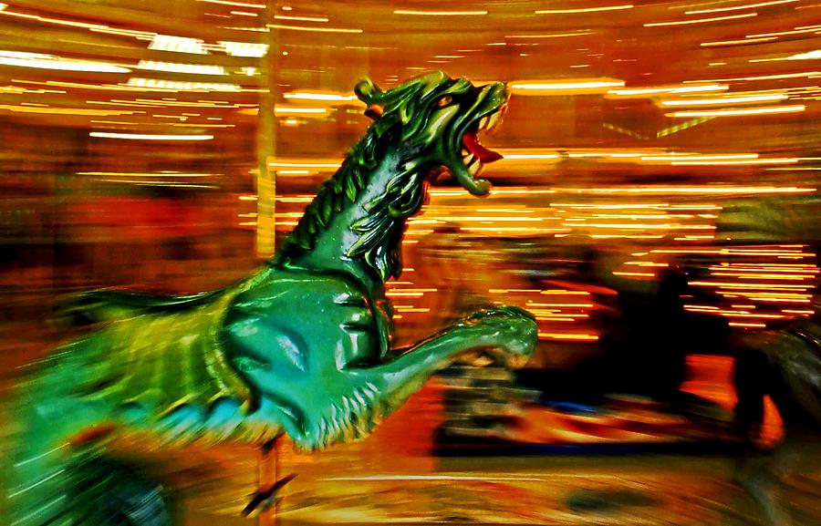 Merry-go-round dragon Photograph by Bill Jonscher