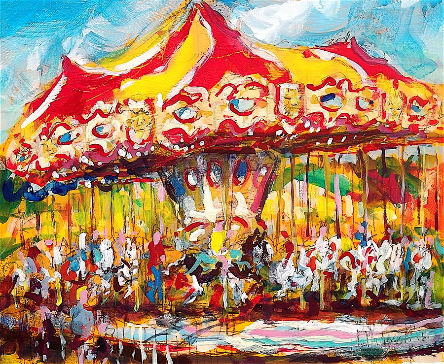 Merry-Go-Round Painting by Les Leffingwell