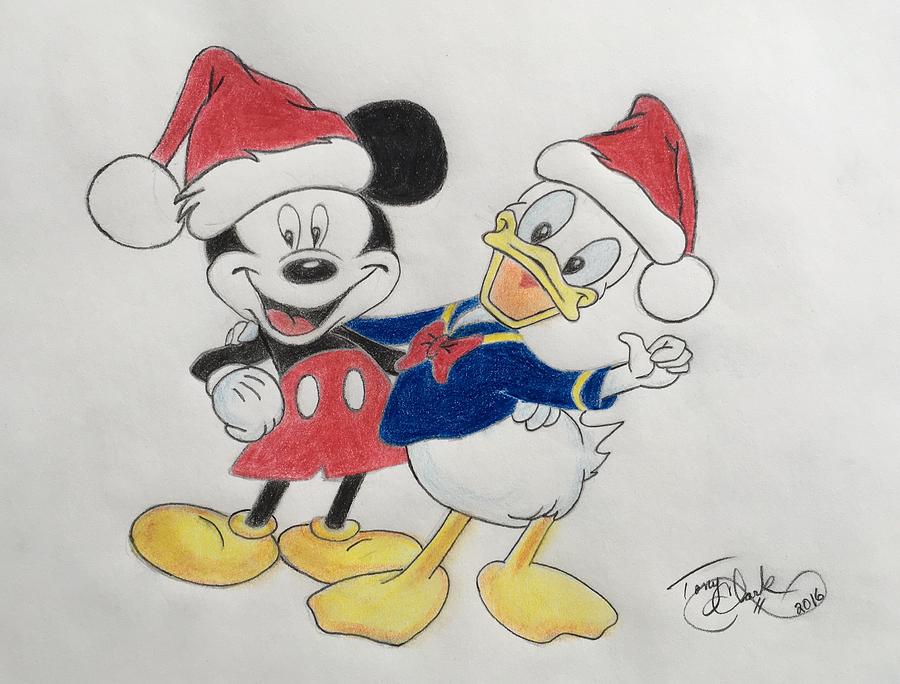 Merry Mickey  Drawing by Tony Clark
