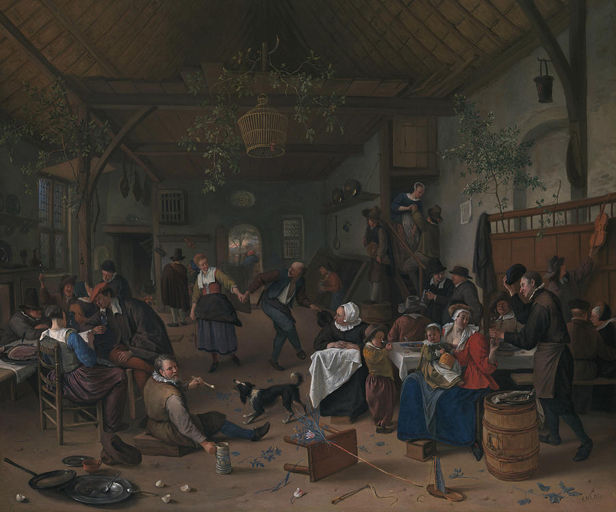 Merrymaking in a Tavern with a Couple Dancing Painting by Jan Steen ...