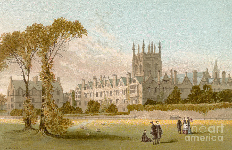 Landscape Painting - Merton College, Oxford by English School