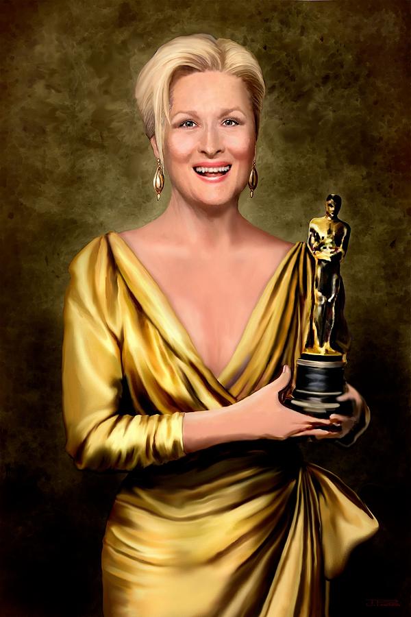 Meryl Streep Painting - Meryl Streep Winner by Jann Paxton