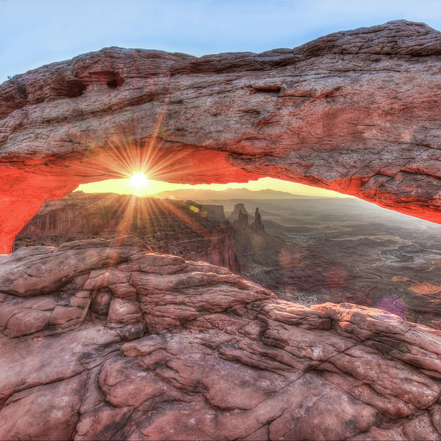 Nature Photograph - Mesa Arch Canyon Sunrise - Square Format by Gregory Ballos