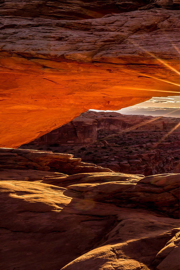 Sunset Photograph - Mesa Arch Triptych Panel 1/3 by Ryan Smith