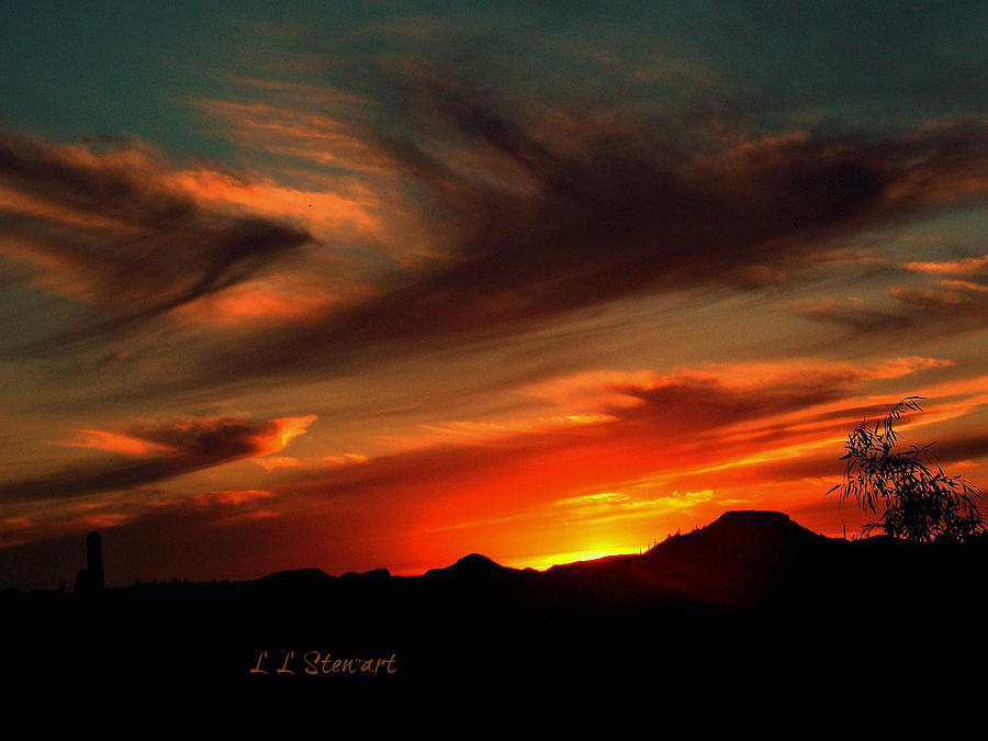 Mesa Sunset in The Desert Photograph by L L Stewart