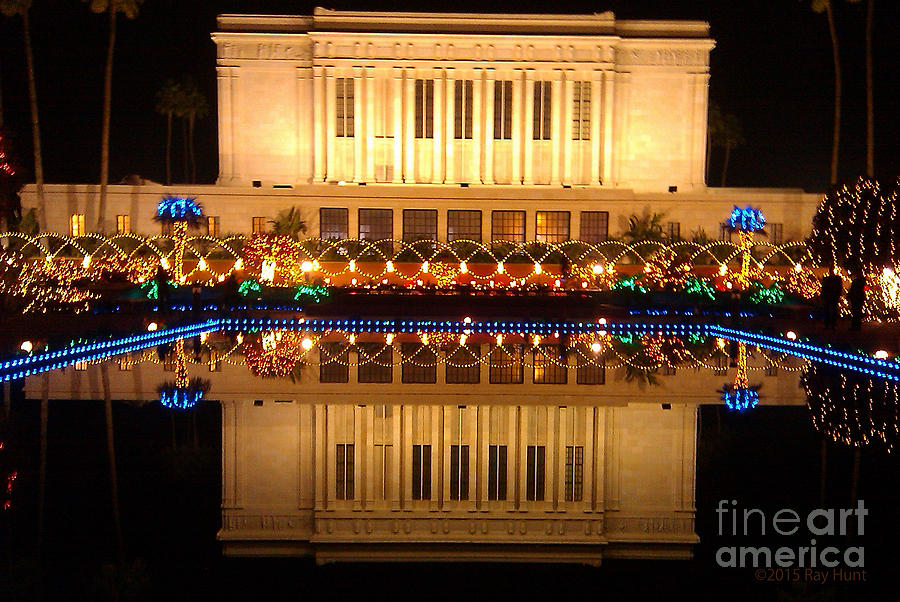 Mesa Temple with Christmas Lights Photograph by Ray Hunt Pixels