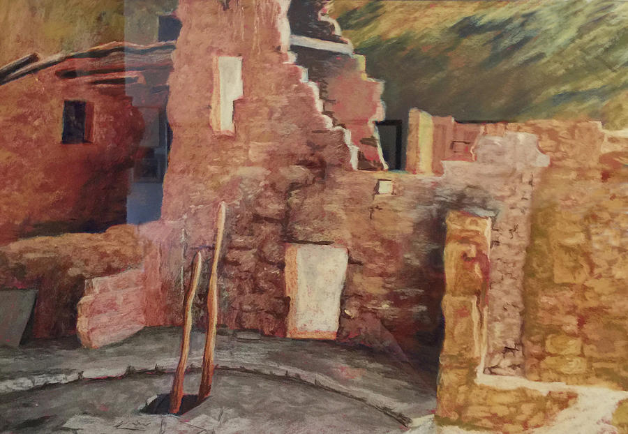 Mesa Verde Ruins Pastel by Gerry Delongchamp