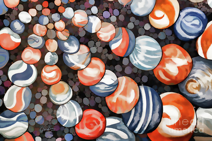 Abstract Digital Art - Mesmerizing Marbles by Cheryl Rose