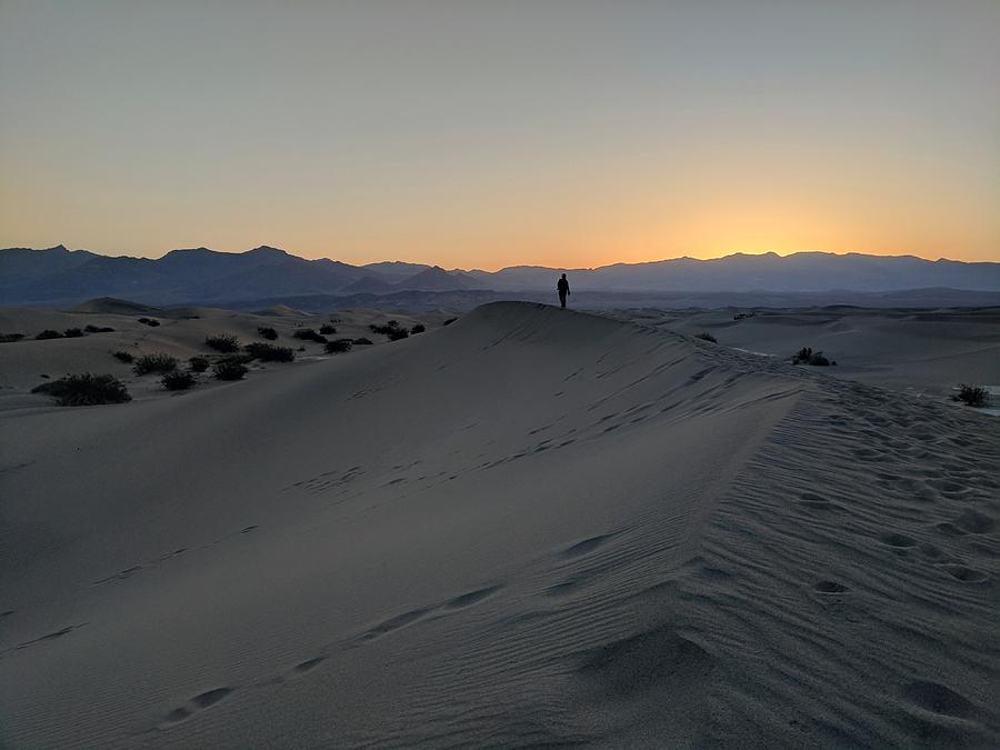 Mesquite Flat Sand Dunes Sunrise Hiking 02 Photograph by William Slider