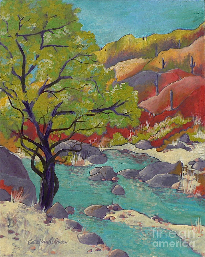 Tucson Painting - Mesquite in Sabino Canyon by Catalina Rankin