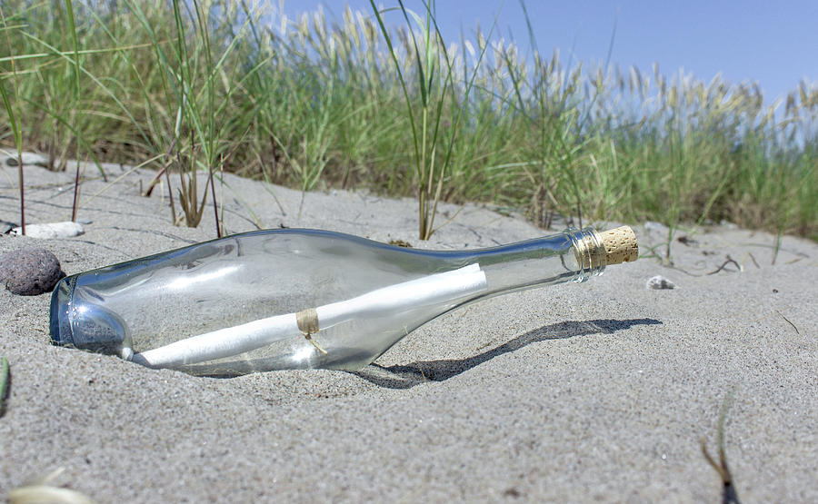 Beach Photograph - Message In A Bottle by Steffen Wendt