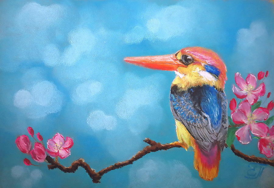 Kingfisher Drawing - Messanger by Katerina Pyatakova