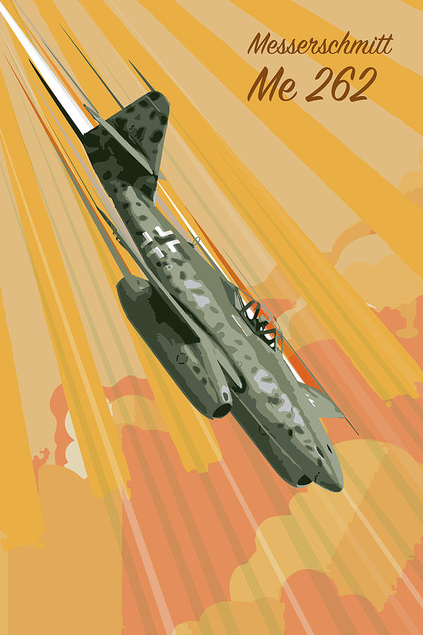 Messerschmitt Me 262 Pop Art Digital Art by Airpower Art