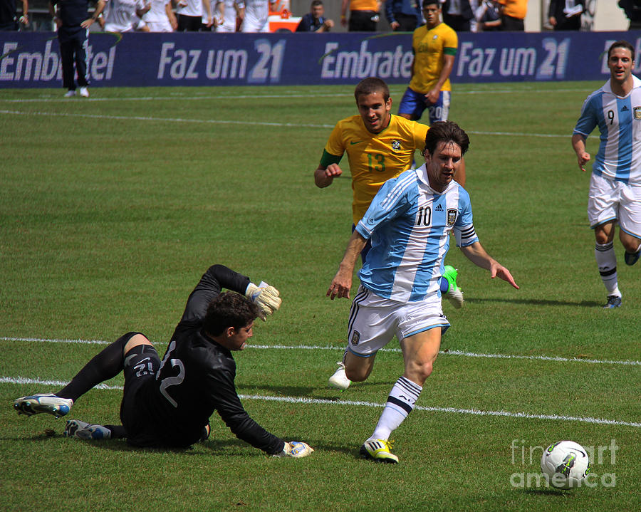 Lionel Messi Photograph - Messi Breaking Ankles by Lee Dos Santos