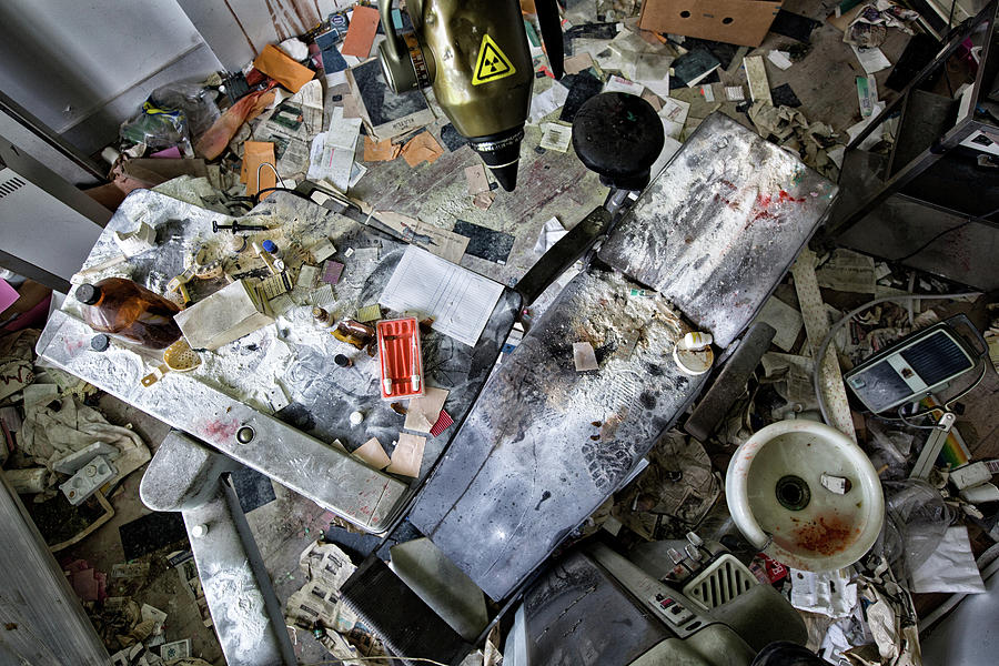Messy dentist cabinet - abandined buildings Photograph by Dirk Ercken