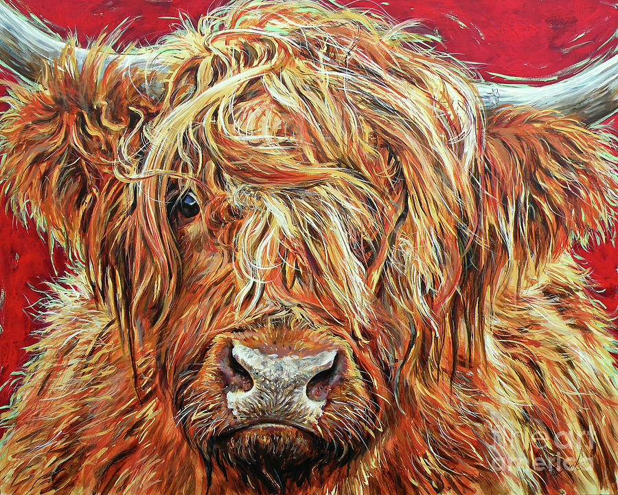 Cow Painting - Messy Nessie by Leigh Banks