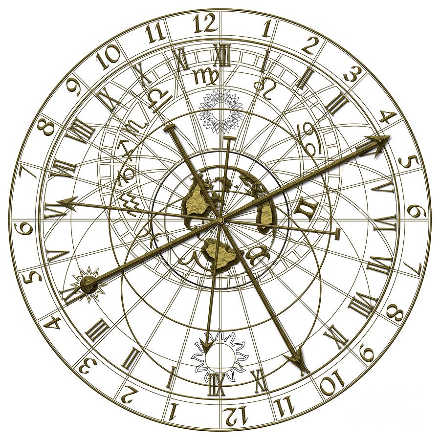 Metal astronomical clock Digital Art by Michal Boubin