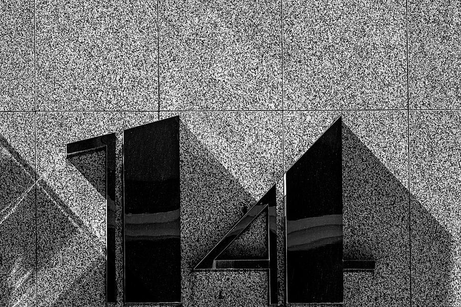 Metal Building Address Number Black and White Photograph by Robert Ullmann