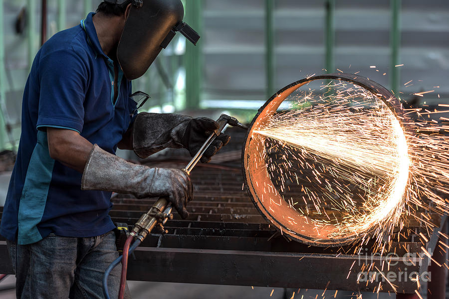 Metal cutting with acetylene torch Photograph by Sasin Tipchai - Pixels