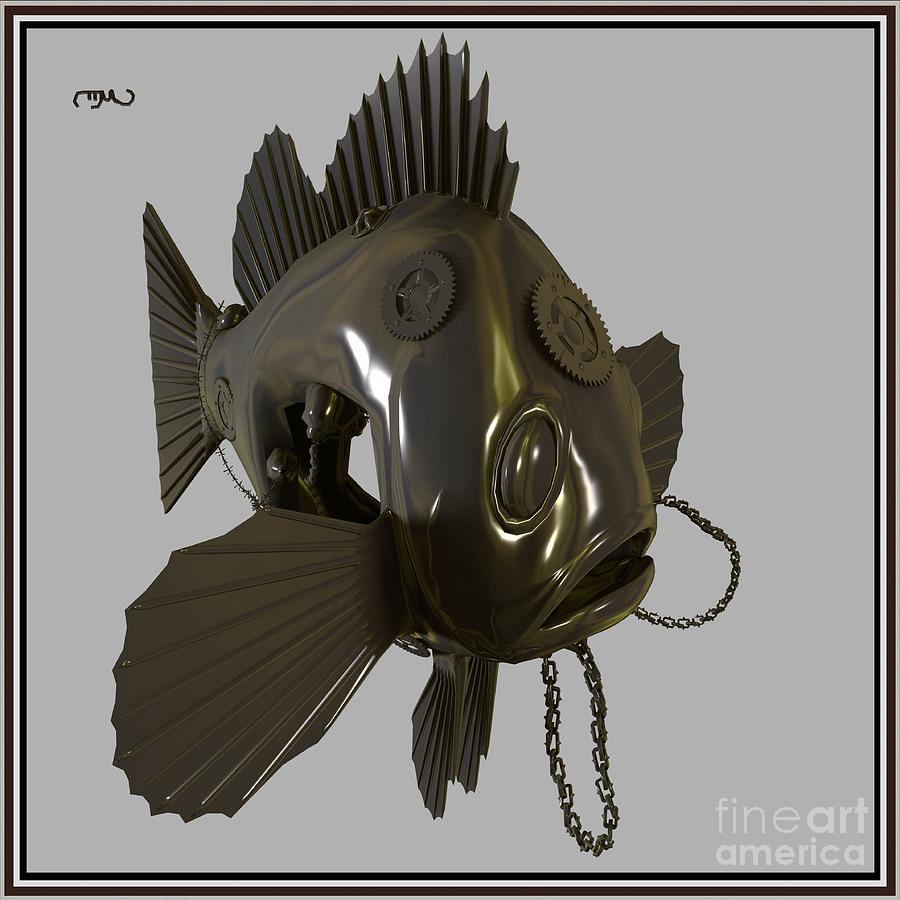 Impressionism Digital Art - Metal fish 14MF1 by Pemaro
