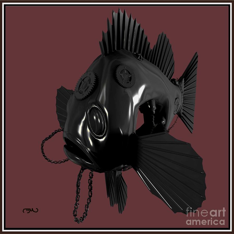 Impressionism Digital Art - Metal fish 19MF1 by Pemaro