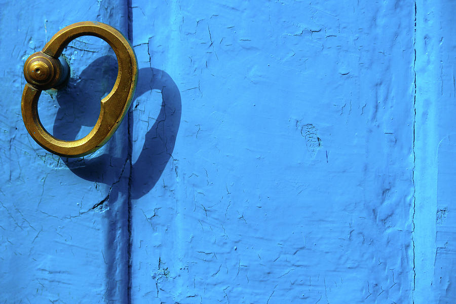 Metal Knob Blue Door Photograph by Prakash Ghai