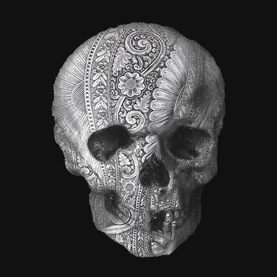 Metal Skull Painting by Tony Rubino