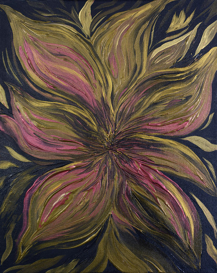 Metallic Flower Painting by Michelle Pier
