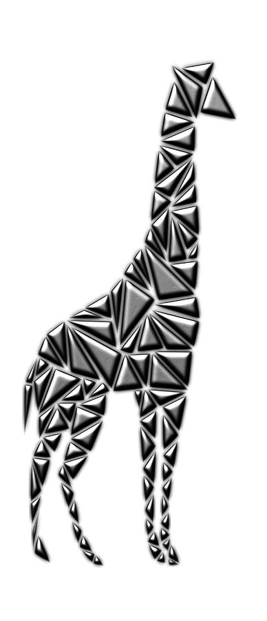 Metallic Giraffe Digital Art by Chris Butler