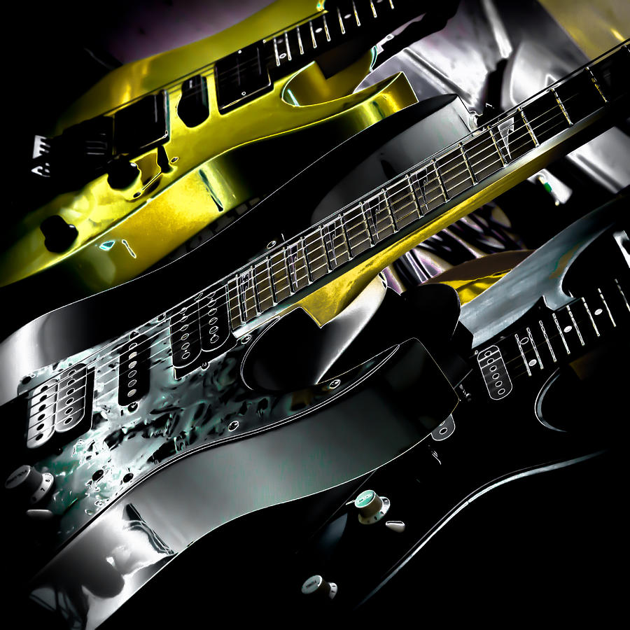 Metallic Guitars Photograph