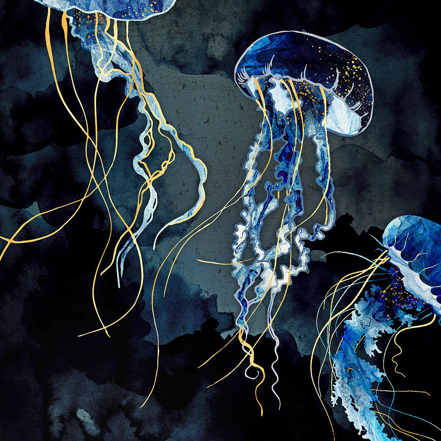 Nature Digital Art - Metallic Ocean III by Spacefrog Designs