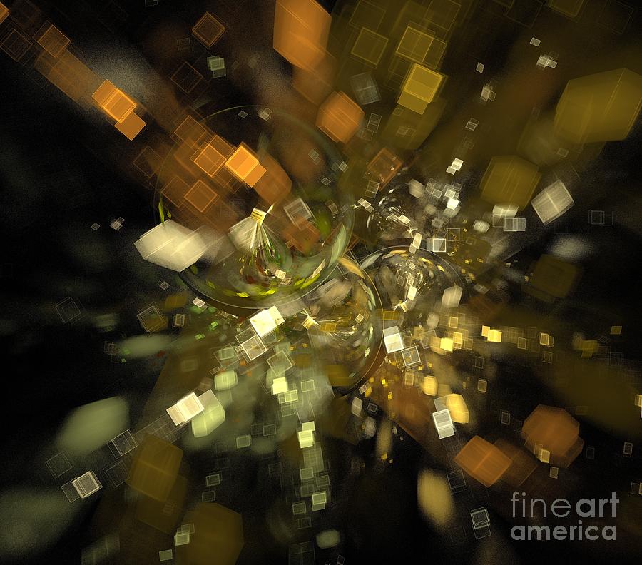 Abstract Digital Art - Metallic Particles by Kim Sy Ok