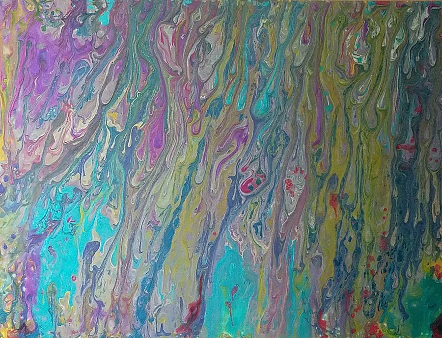 Metallic rain Painting by Kathlene Melvin