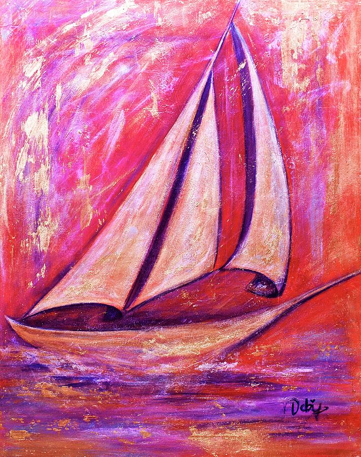 Metallic Sails Painting by Debi Starr