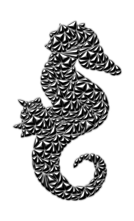 Metallic Seahorse Digital Art by Chris Butler