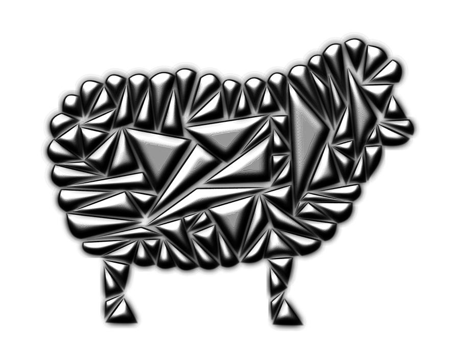 Metallic Sheep Digital Art by Chris Butler