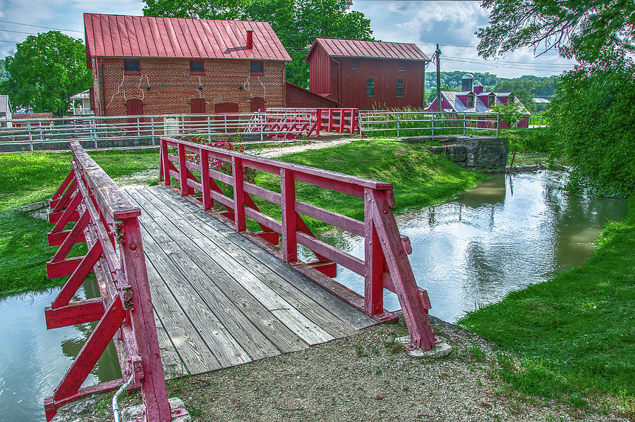 Metamora Indiana Mill, Canal and Bridge Photograph by Ina Kratzsch