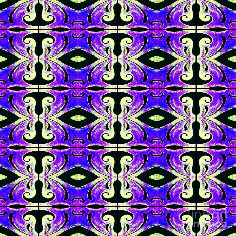 Metamorphosis of the White Waves Symmetry Tile 219 Digital Art by Helena Tiainen