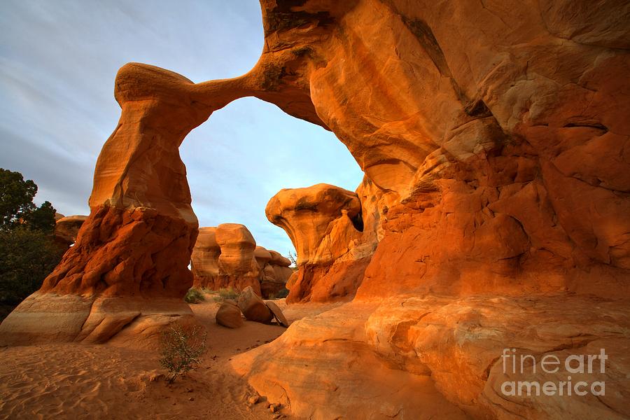 Metate Arch Glow Photograph by Adam Jewell