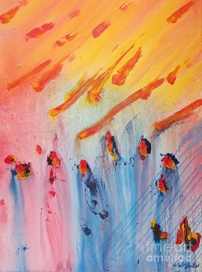 Meteor Shower Painting by Walt Brodis