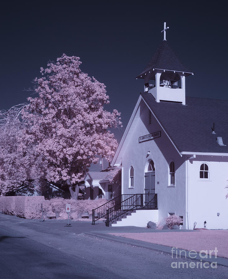 Methodist Church in infrared Photograph by Jim And Emily Bush