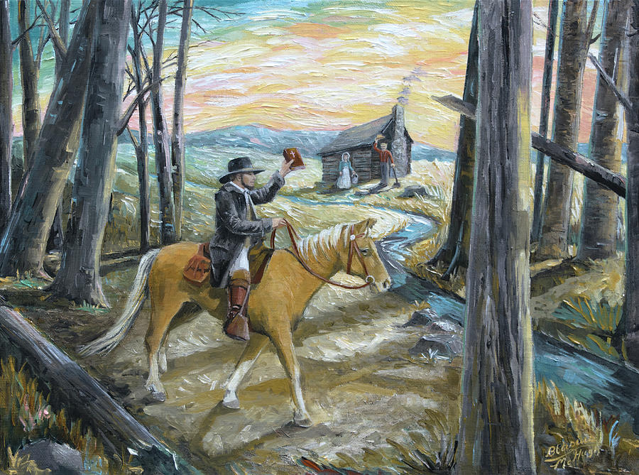 Circuit Rider Painting - Methodist Preacher by Paula McHugh Circuit Rider Painting - Methodist Preacher by Paula McHugh