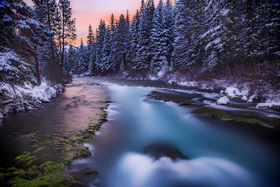 Winter Photograph - Metolius Sunset by Cat Connor