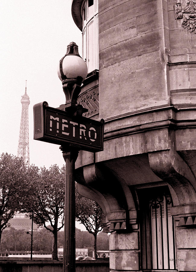 Metro and Eiffel Photograph by Kathy Yates