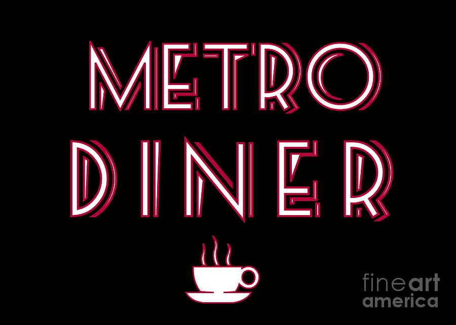 Metro Diner Sign Photograph